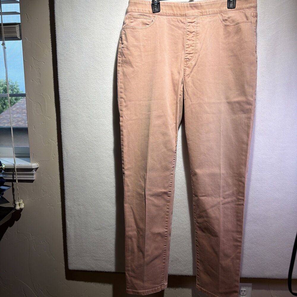 Soft Surroundings Pink Stretch Pull-On Jeans Coral size Tall Large (14-16L)